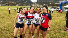 Il quartetto dell'Atletica Studentesca Rieti che ha centrato il bronzo a Gubbio